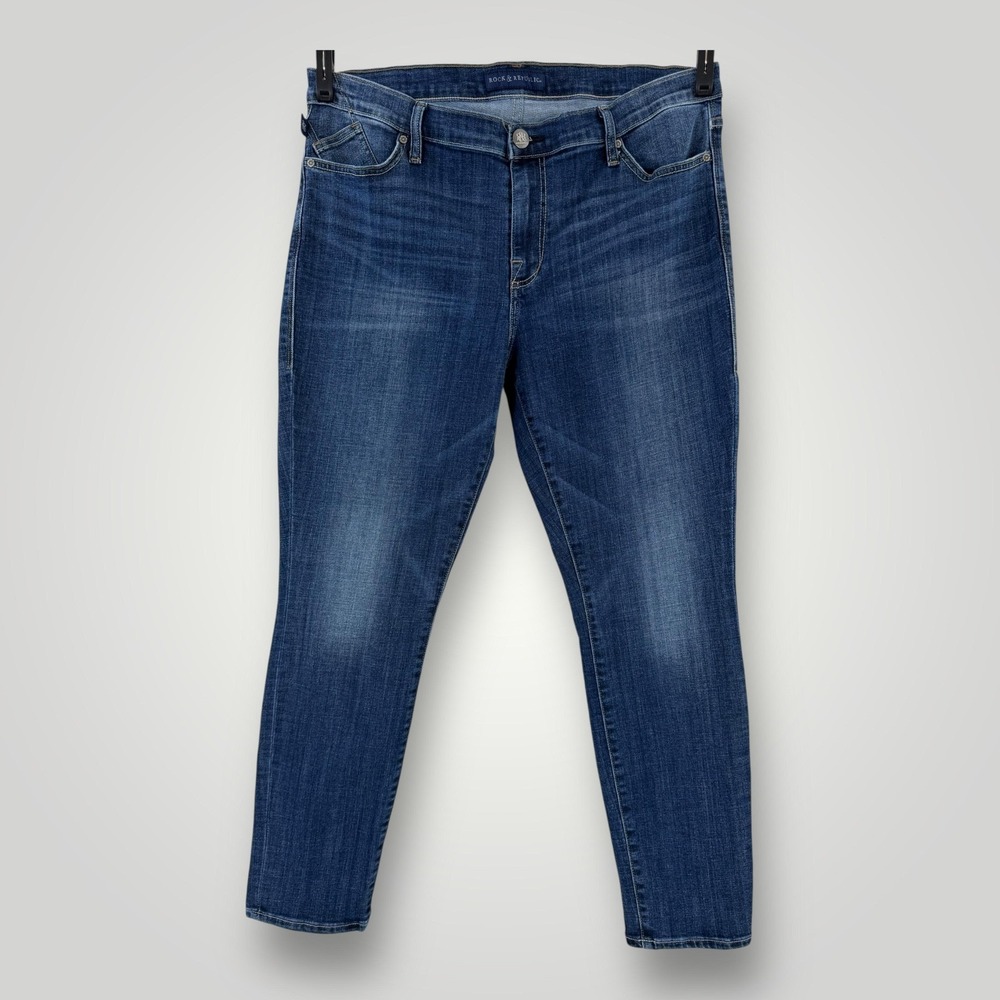 Rock & Republic Berlin Jeans Womens 18 Blue Skinny High Rise Stretch‎ Denim Plus